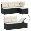 Miniatyrbillede 4 af 5: vidaXL sofasæt til haven 6 dele med hynder polyrattan sort