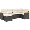 Miniatyrbillede 1 af 5: vidaXL sofasæt til haven 6 dele med hynder polyrattan sort