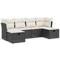 Miniatyrbillede 1 af 5: vidaXL sofasæt til haven 6 dele med hynder polyrattan sort