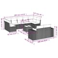 Miniatyrbild 9 av 11: vidaXL Loungegrupp 10 delar med svarta dynor konstrotting