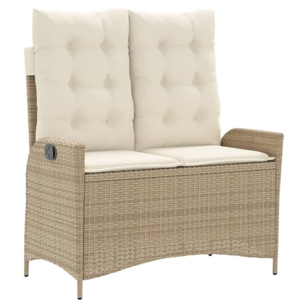 vidaXL spisebordssæt til haven 2 dele med hynder polyrattan beige