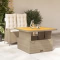 Miniatyrbillede 1 af 11: vidaXL spisebordssæt til haven 2 dele med hynder polyrattan beige
