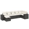 Miniatyrbillede 3 af 5: vidaXL sofasæt til haven 7 dele med hynder polyrattan sort
