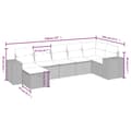 Miniatyrbillede 5 af 5: vidaXL sofasæt til haven 7 dele med hynder polyrattan sort