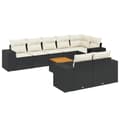 Miniatyrbillede 3 af 11: vidaXL sofasæt til haven 9 dele med hynder polyrattan sort