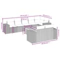 Miniatyrbillede 9 af 11: vidaXL sofasæt til haven 9 dele med hynder polyrattan sort