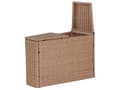 Miniatyrbild 9 av 11: Sandbeige Konstrotting U-formad 9-sits Vita Kuddar med Bord Utomhus Loungegrupp