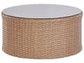 Miniatyrbild 11 av 11: Sandbeige Konstrotting U-formad 9-sits Vita Kuddar med Bord Utomhus Loungegrupp