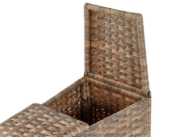 Loungegrupp Guldbrun Konstrotting U-formad 9-sits Vita Kuddar med Bord Utomhus