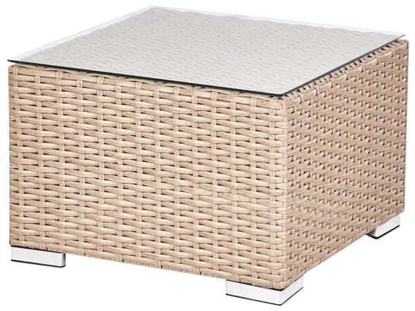 Loungesæt Polyrattan Rattan Træ Beige 8 Personers Udendørs Sofasæt til Have Vendbar Hjørnesofa Flet Terrasse Lounge Havemøbler Vandafvisende