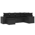 Miniatyrbillede 1 af 11: vidaXL sofasæt til haven 6 dele med hynder polyrattan sort