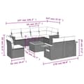 Miniatyrbillede 8 af 11: vidaXL sofasæt til haven 9 dele med hynder polyrattan sort
