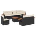 Miniatyrbillede 1 af 11: vidaXL sofasæt til haven 9 dele med hynder polyrattan sort