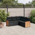 Miniatyrbillede 11 af 11: vidaXL sofasæt til haven 5 dele med hynder polyrattan sort