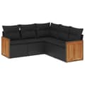 Miniatyrbillede 1 af 11: vidaXL sofasæt til haven 5 dele med hynder polyrattan sort