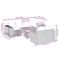 Miniatyrbillede 5 af 5: vidaXL sofasæt til haven 11 dele med hynder polyrattan sort