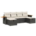 Miniatyrbillede 3 af 5: vidaXL sofasæt til haven 6 dele med hynder polyrattan sort