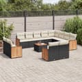 Miniatyrbillede 11 af 11: vidaXL sofasæt til haven 13 dele med hynder polyrattan sort