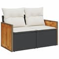 Miniatyrbillede 4 af 11: vidaXL sofasæt til haven 7 dele med hynder polyrattan sort