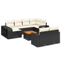 Miniatyrbillede 3 af 5: vidaXL sofasæt til haven 11 dele med hynder polyrattan sort