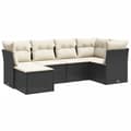 Miniatyrbillede 3 af 5: vidaXL sofasæt til haven 6 dele med hynder polyrattan sort