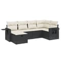 Miniatyrbillede 3 af 5: vidaXL sofasæt til haven 6 dele med hynder polyrattan sort