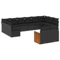 Miniatyrbillede 1 af 11: vidaXL sofasæt til haven 12 dele med hynder polyrattan sort