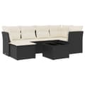 Miniatyrbillede 1 af 10: vidaXL sofasæt til haven 7 dele med hynder polyrattan sort