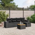 Miniatyrbillede 2 af 5: vidaXL sofasæt til haven 6 dele med hynder polyrattan sort