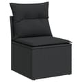 Miniatyrbillede 4 af 11: vidaXL sofasæt til haven 10 dele med hynder polyrattan sort