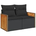 Miniatyrbillede 2 af 11: vidaXL sofasæt til haven 10 dele med hynder polyrattan sort