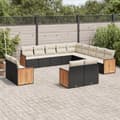 Miniatyrbillede 11 af 11: vidaXL sofasæt til haven 13 dele med hynder polyrattan sort
