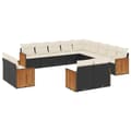 Miniatyrbillede 1 af 11: vidaXL sofasæt til haven 13 dele med hynder polyrattan sort