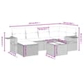 Miniatyrbillede 5 af 5: vidaXL sofasæt til haven 7 dele med hynder polyrattan sort