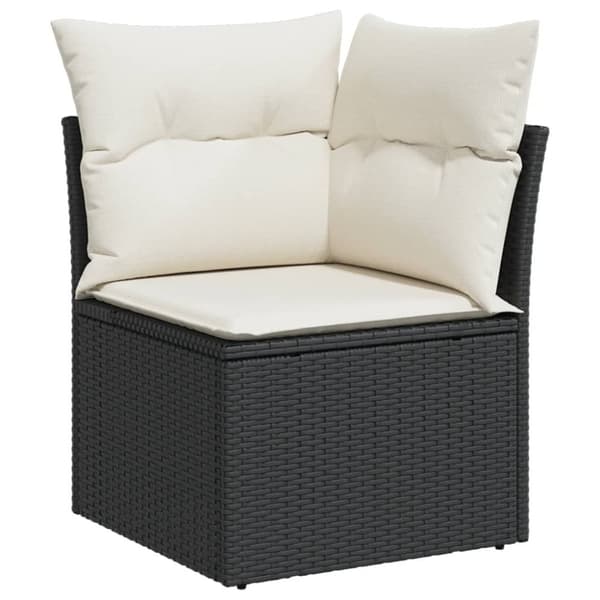 vidaXL sofasæt til haven 4 dele med hynder polyrattan sort