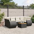 Miniatyrbillede 2 af 11: vidaXL sofasæt til haven 7 dele med hynder polyrattan sort