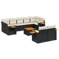 Miniatyrbillede 3 af 11: vidaXL sofasæt til haven 10 dele med hynder polyrattan sort