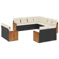 Miniatyrbillede 3 af 11: vidaXL sofasæt til haven 11 dele med hynder polyrattan sort