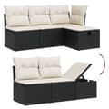 Miniatyrbillede 4 af 5: vidaXL sofasæt til haven 6 dele med hynder polyrattan sort