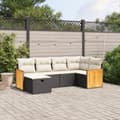 Miniatyrbillede 2 af 5: vidaXL sofasæt til haven 6 dele med hynder polyrattan sort