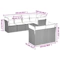 Miniatyrbillede 5 af 9: vidaXL sofasæt til haven 7 dele med hynder polyrattan brun