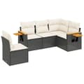 Miniatyrbillede 1 af 11: vidaXL sofasæt til haven 5 dele med hynder polyrattan sort