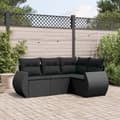 Miniatyrbillede 2 af 4: vidaXL sofasæt til haven 4 dele med hynder polyrattan sort