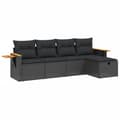 Miniatyrbillede 3 af 5: vidaXL sofasæt til haven 5 dele med hynder polyrattan sort