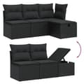 Miniatyrbillede 4 af 5: vidaXL sofasæt til haven 5 dele med hynder polyrattan sort