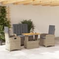 Miniatyrbillede 1 af 11: vidaXL spisebordssæt til haven 4 dele med hynder polyrattan beige