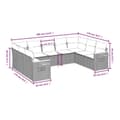 Miniatyrbillede 7 af 11: vidaXL sofasæt til haven 9 dele med hynder polyrattan sort