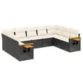 Miniatyrbillede 1 af 11: vidaXL sofasæt til haven 9 dele med hynder polyrattan sort