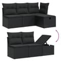 Miniatyrbillede 4 af 5: vidaXL sofasæt til haven 6 dele med hynder polyrattan sort
