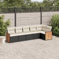 Miniatyrbillede 2 af 11: vidaXL sofasæt til haven 6 dele med hynder polyrattan sort